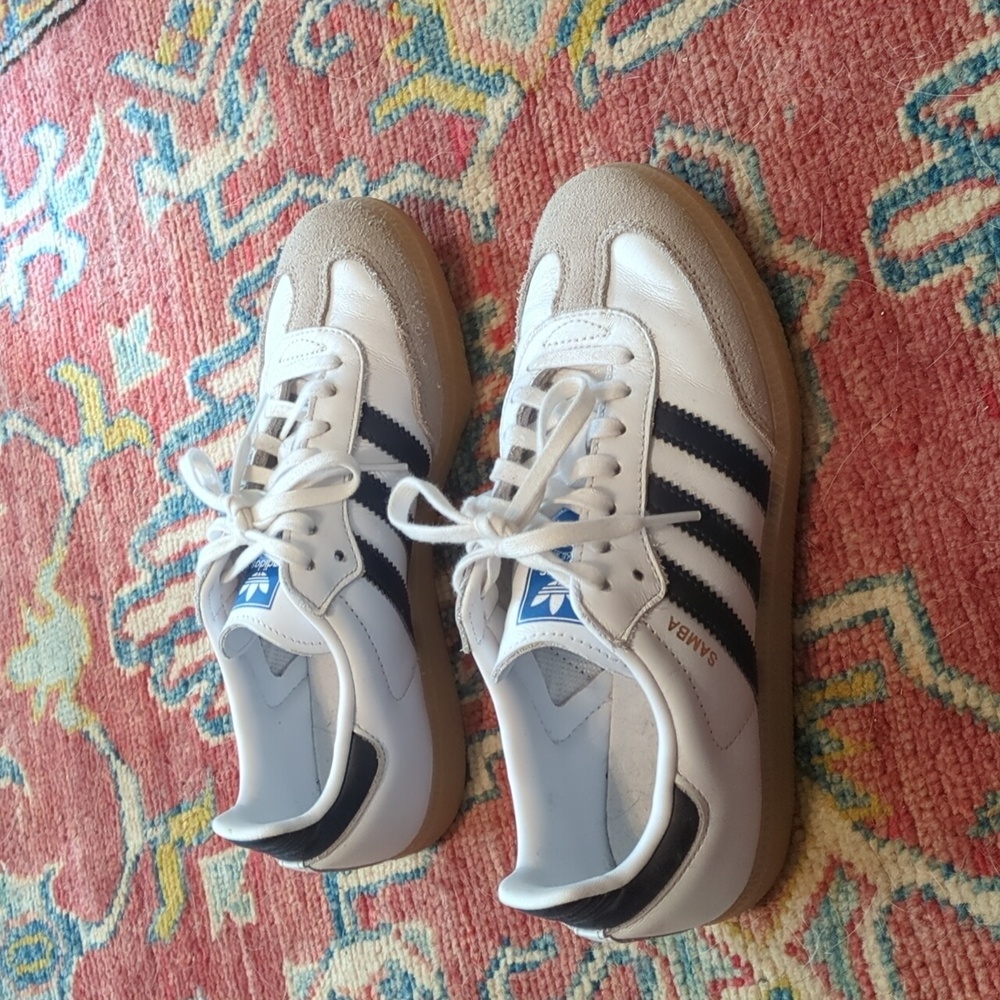 Adidas Samba White & Navy 37.5